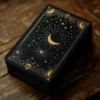 Ajrain tarot card with stars and moon more black and mute color