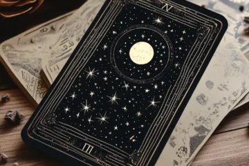 Ajrain tarot card with stars and moon more black and mute color ac6ddc6d 556f 48d8 9902 e3b043d4b220