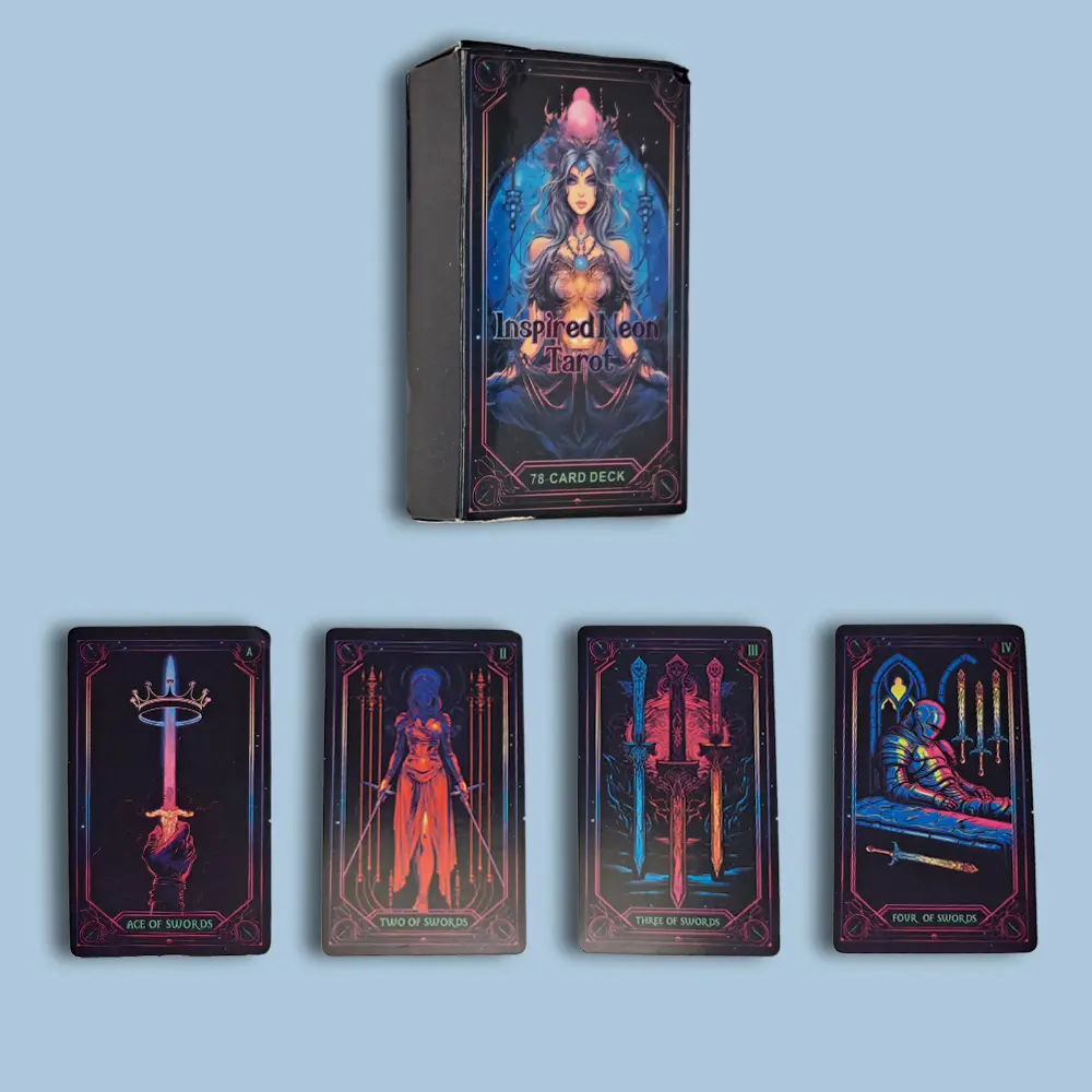 Tαρώ κάρτες- Inspired neon Tarot -Η μαγεία του μέλλοντος συναντά το φως του παρόντος.