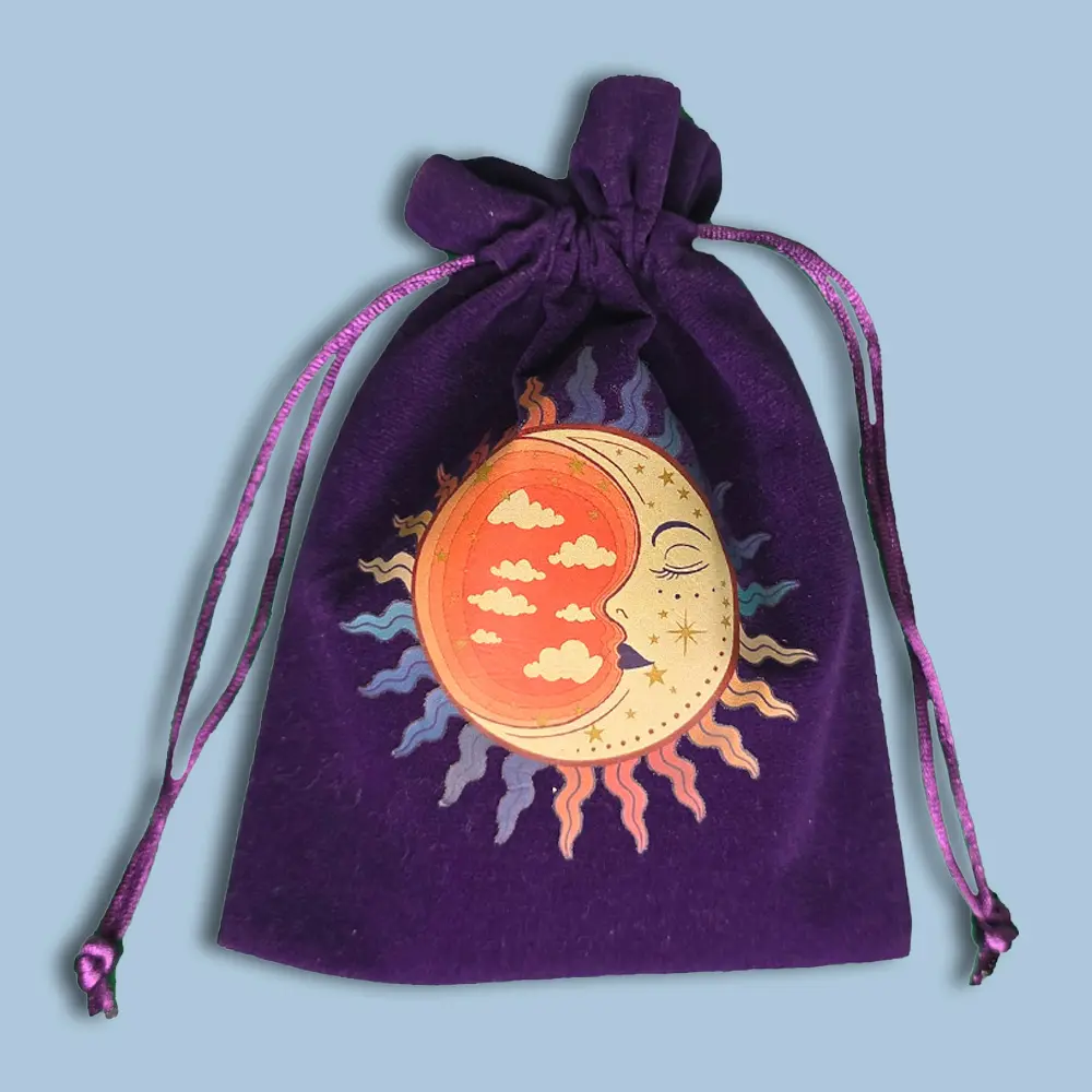 🌞🌙 Πουγκί Ταρώ με Σύμβολο Ήλιου & Σελήνης – Ενεργειακή Ισορροπία & Δύναμη 🔮