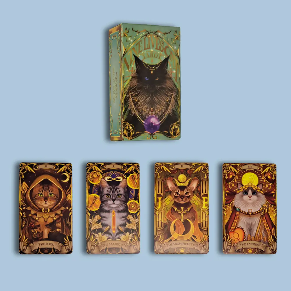 Tαρώ κάρτες- Nine lives cat tarot -Για τις ψυχές που ακούν τα ψιθυρίσματα του κόσμου μέσα από τα μάτια μιας γάτας.